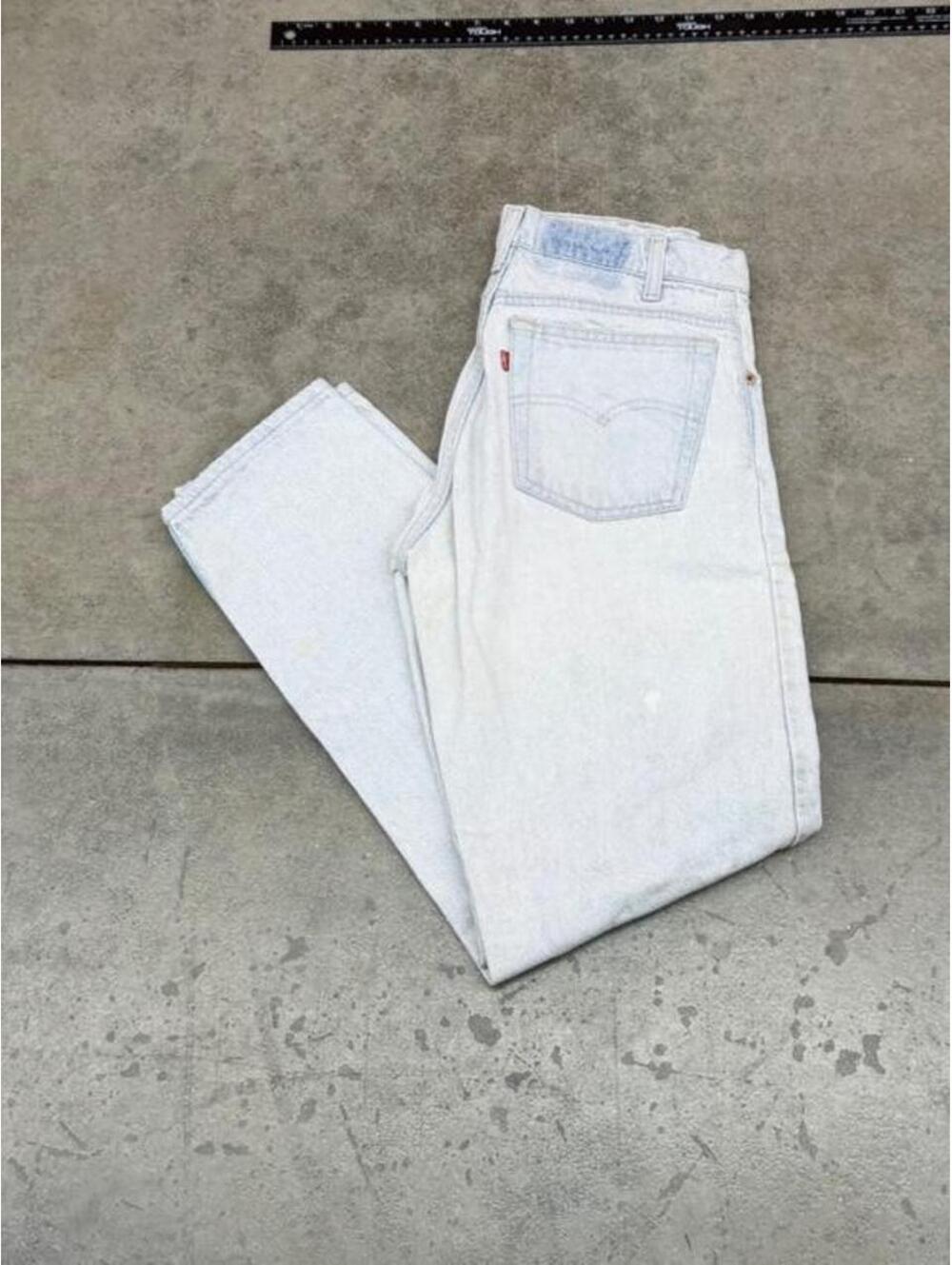 vintage levis 505 faded white straight leg made in usa jeans size 30 x 30